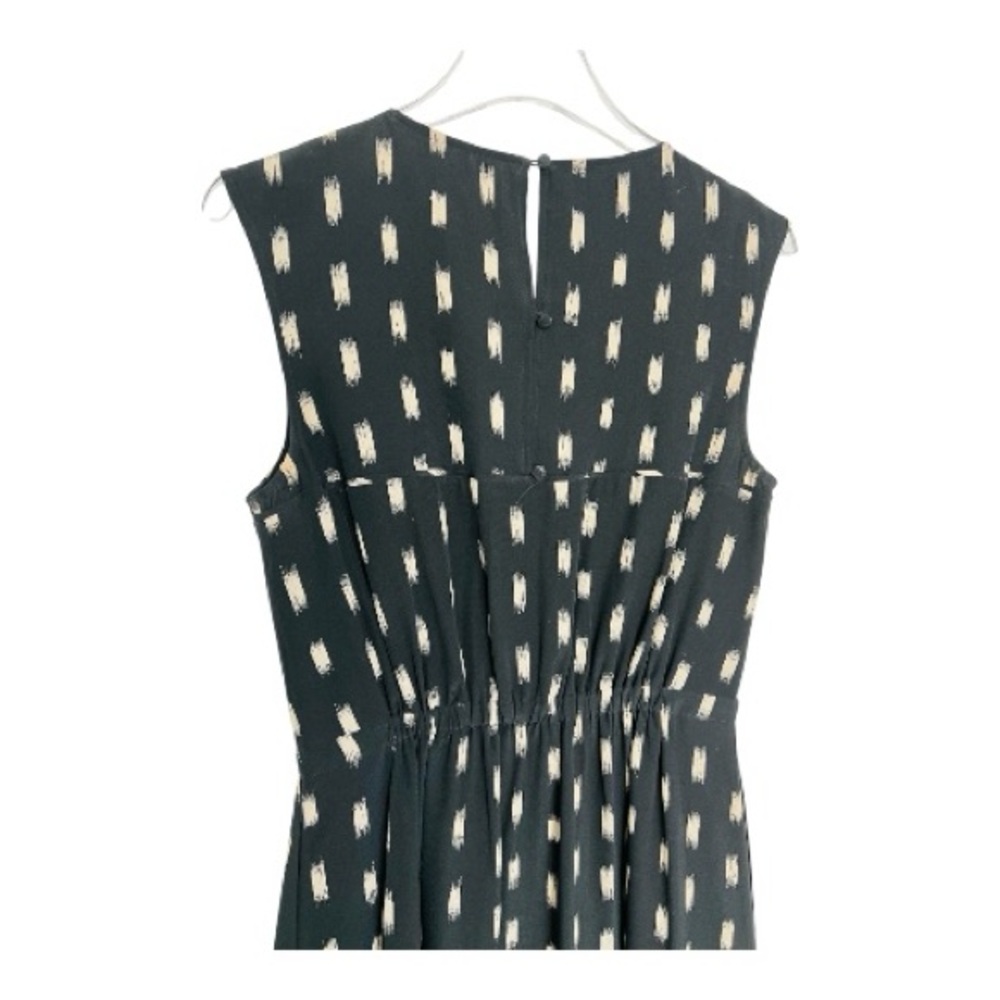 Madewell’s Ikat Brushed Silk Maxi Dress Sleeveless Black/Cream Size 6 - Picture 5 of 10